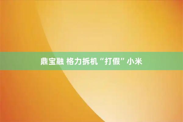 鼎宝融 格力拆机“打假”小米